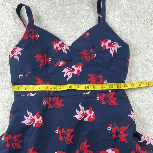 Jinye Original Design Betta fish novelty print fit and flare dress, size L - Picture 6 of 9